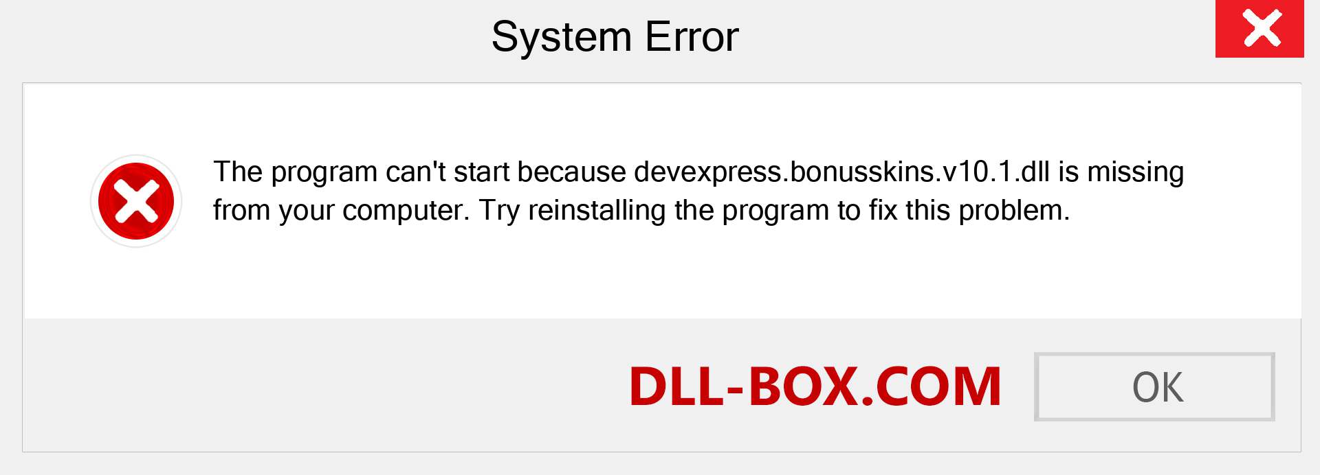  devexpress.bonusskins.v10.1.dll file is missing?. Download for Windows 7, 8, 10 - Fix  devexpress.bonusskins.v10.1 dll Missing Error on Windows, photos, images