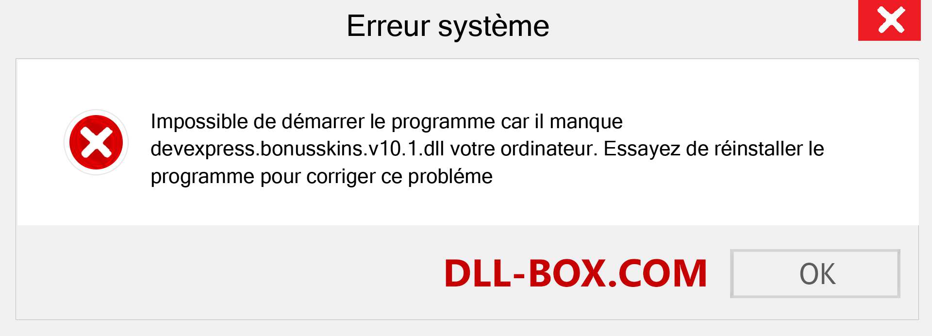 Le fichier devexpress.bonusskins.v10.1.dll est manquant ?. Télécharger pour Windows 7, 8, 10 - Correction de l'erreur manquante devexpress.bonusskins.v10.1 dll sur Windows, photos, images